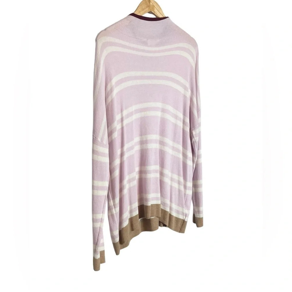NWOT Lou & Grey Tie Funnel Neck Sweater Size XXL Striped Pullover Thin - Picture 8 of 10